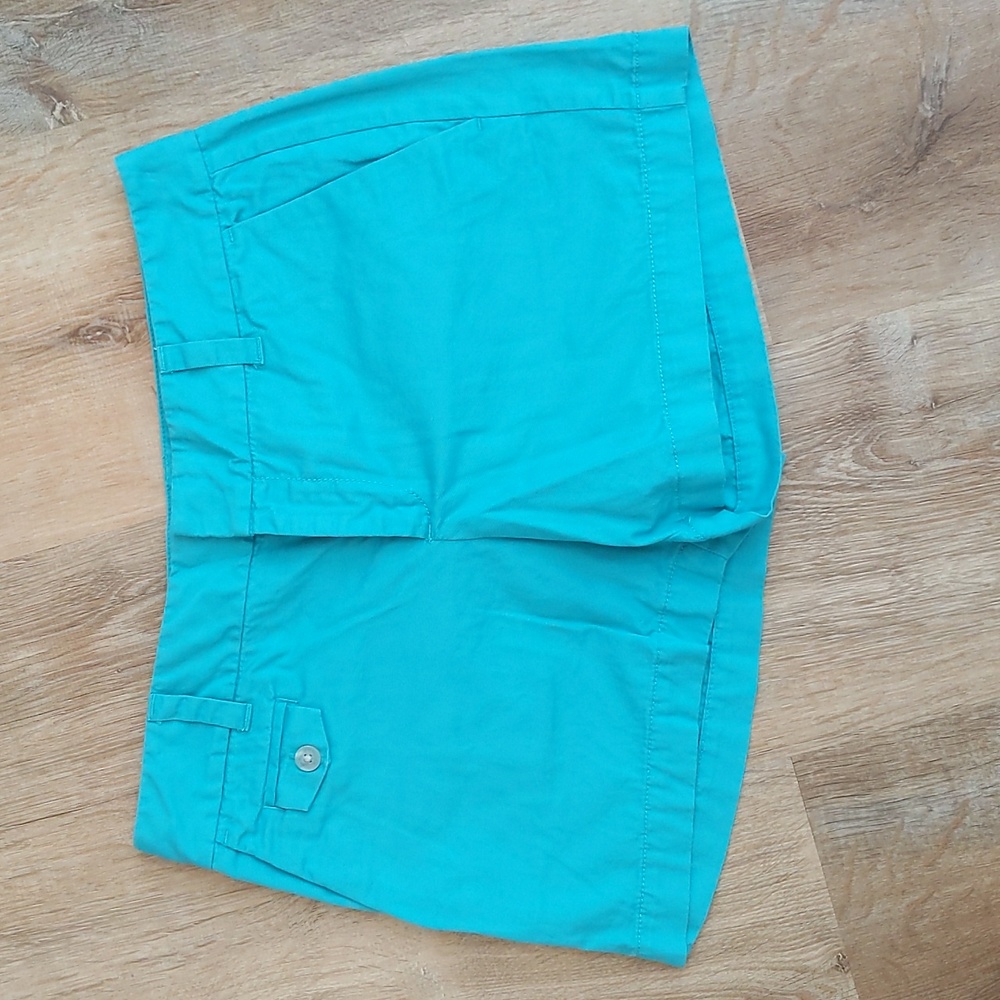 LOFT Turquoise Cotton Blend Midrise Jean Shorts